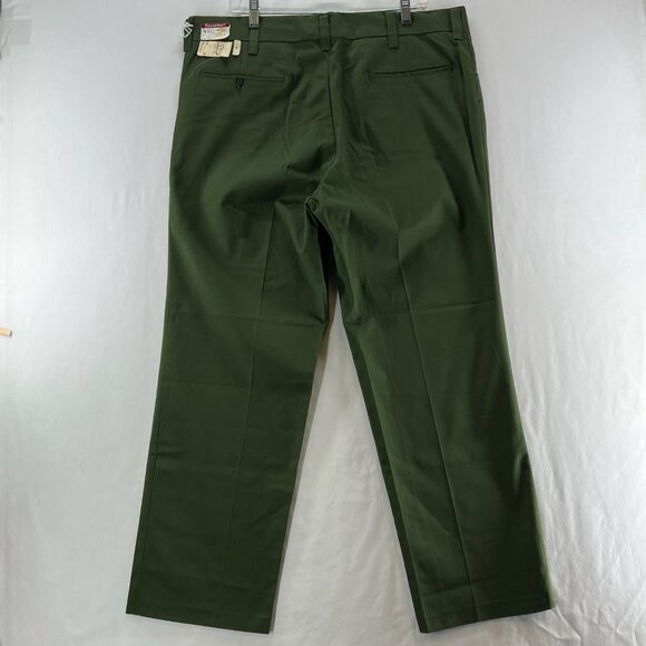 Towncraft Vintage Dress Pants Men 40x29 JCPenney Workwear Slacks Straight Green - Picture 3 of 16